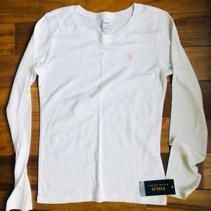 Girls Ralph Lauren long sleeve white T-shirt 12/14